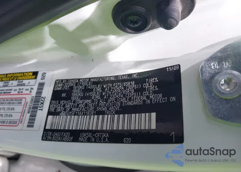 2010 Toyota Tundra Grade 5.7L V8 z USA, uszkodzony, nr VIN 5TFUY5F11AX118381